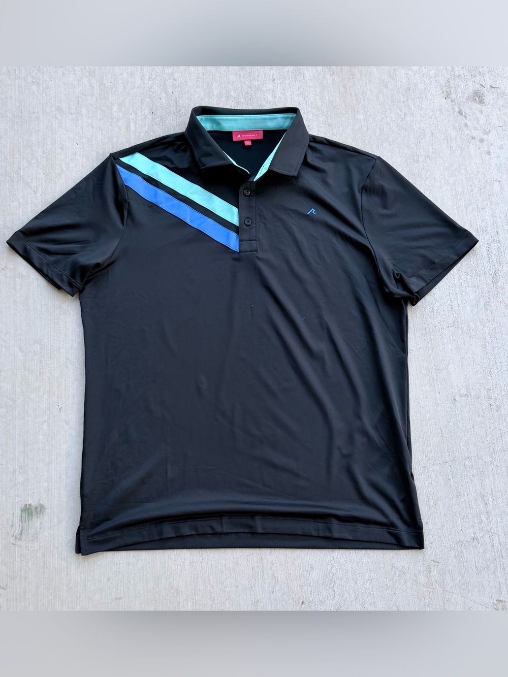 Redvanly Performance Golf Polo Men Size Large Stretch Black